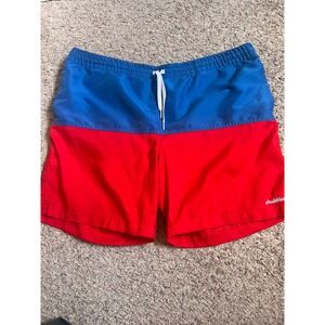 Chubbies Swim Trunks Mens XL Red Blue Colorblock 5.5 Inseam Mesh Lined Shorts